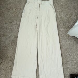 American Eagle Cream Wide-Leg Pants